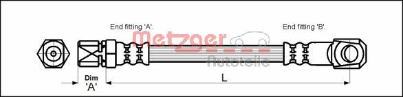 Flessibile del freno - 4117018 METZGER